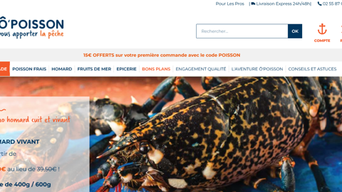 Ô’Poisson : la marketplace pour la pêche de saison - capture du site 